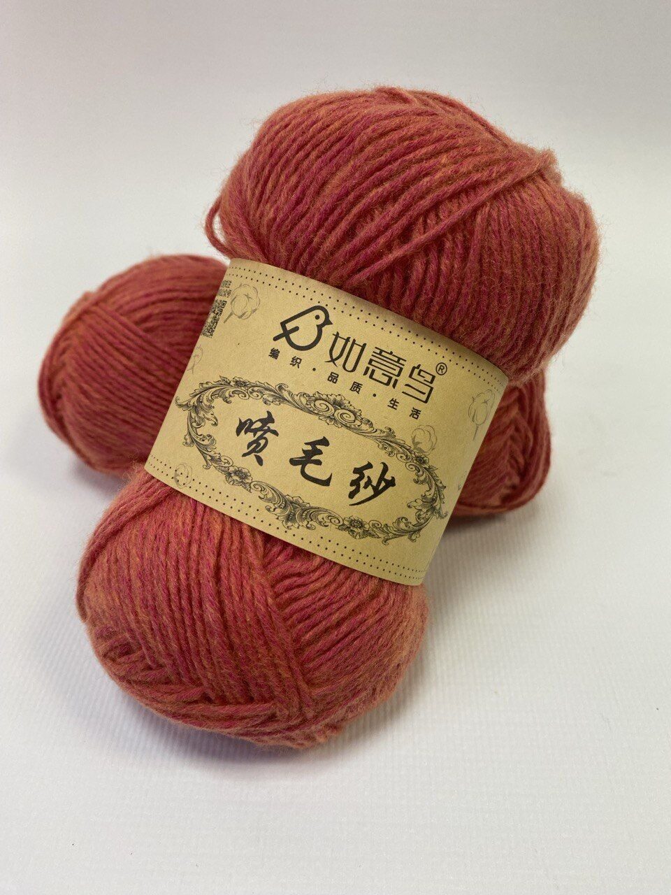 Пряжа в мотках Шнурок меланж 015 лосось — изображение 4