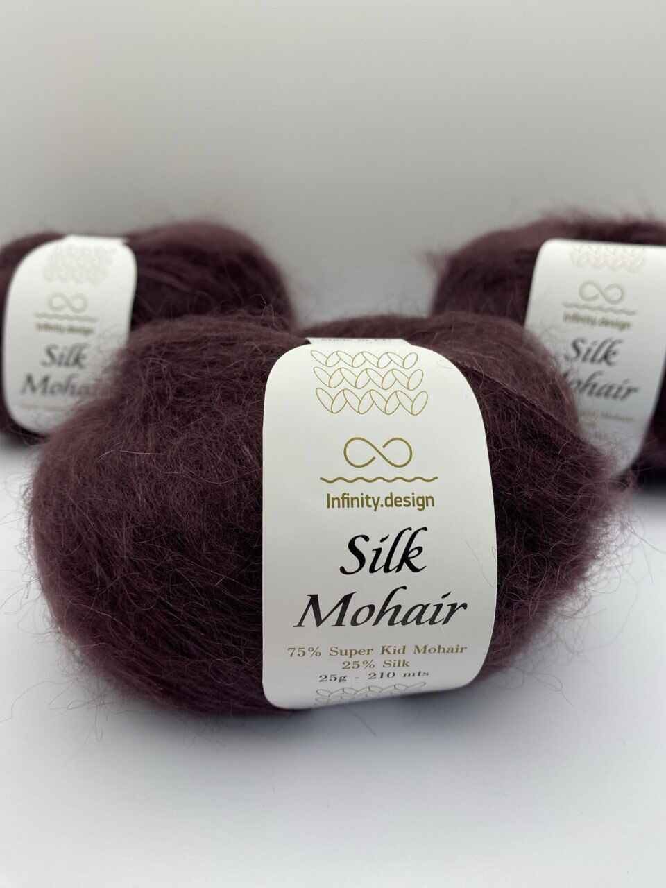 Пряжа в мотках INFINITY SILK MOHAIR 4855 AUBERGINE — изображение 6