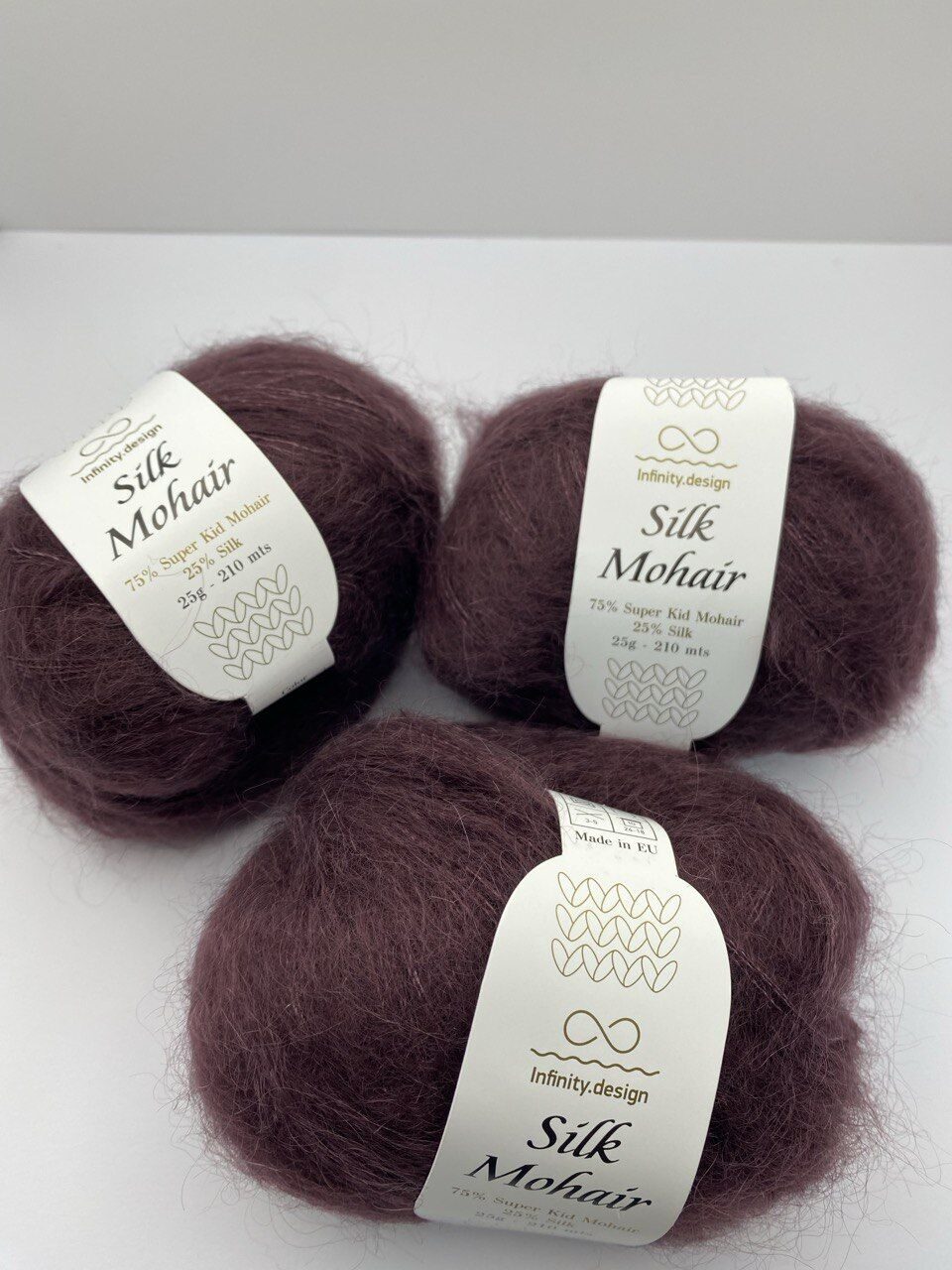 Пряжа в мотках INFINITY SILK MOHAIR 4855 AUBERGINE — изображение 5