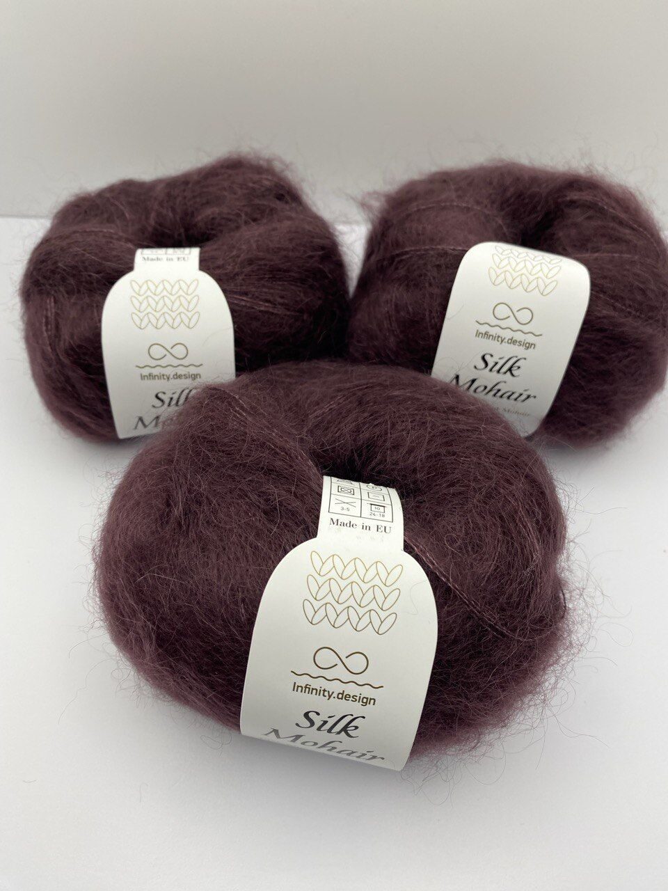 Пряжа в мотках INFINITY SILK MOHAIR 4855 AUBERGINE — изображение 4