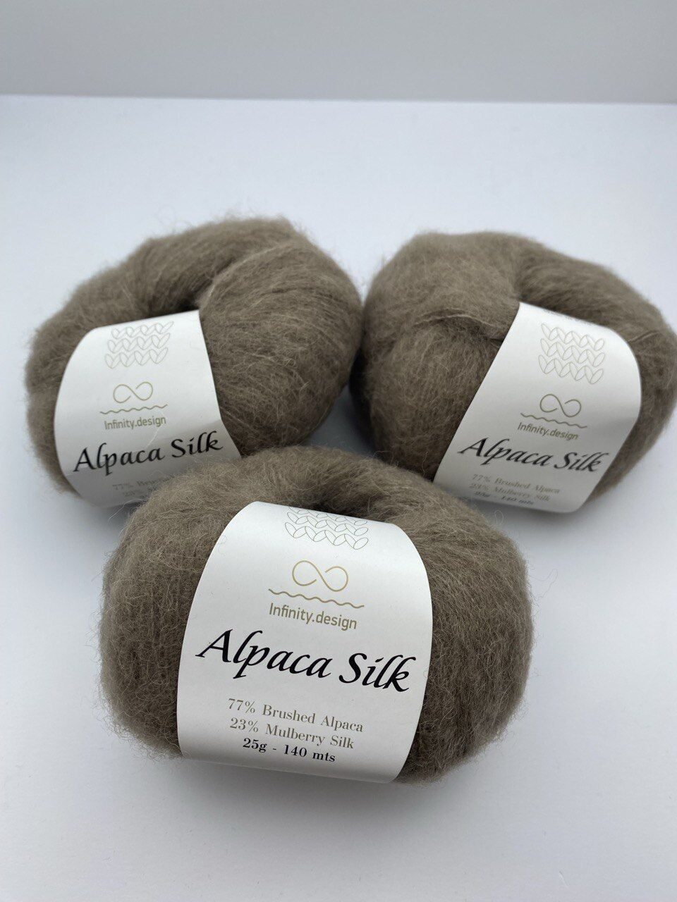 Пряжа для вязания INFINITY ALPACA SILK 2652 DARK BEIGE — изображение 7