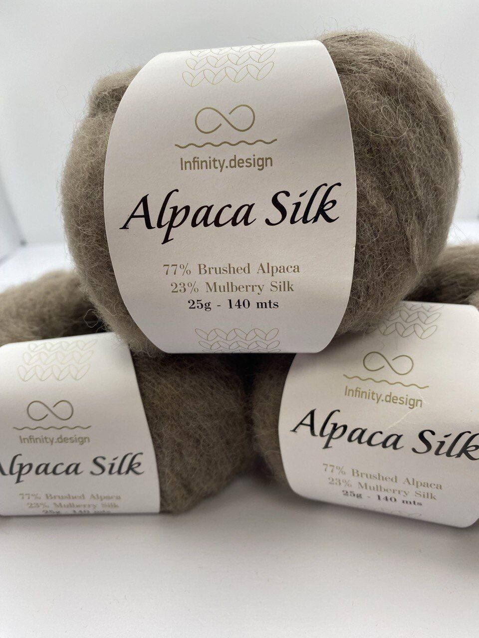 Пряжа для вязания INFINITY ALPACA SILK 2652 DARK BEIGE — изображение 6