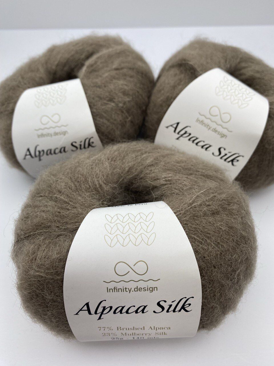 Пряжа для вязания INFINITY ALPACA SILK 2652 DARK BEIGE — изображение 5