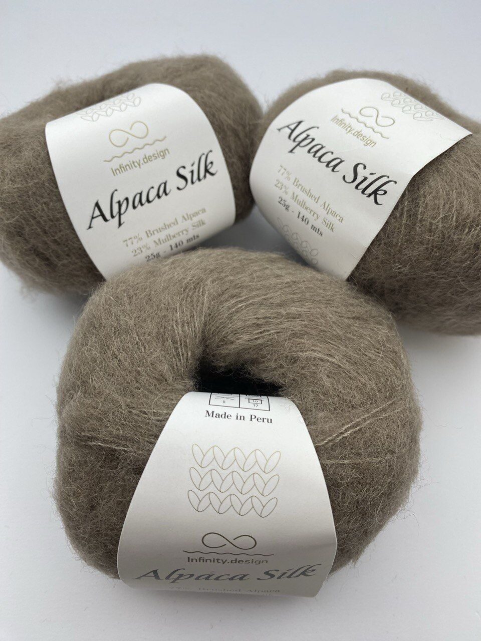 Пряжа для вязания INFINITY ALPACA SILK 2652 DARK BEIGE — изображение 4